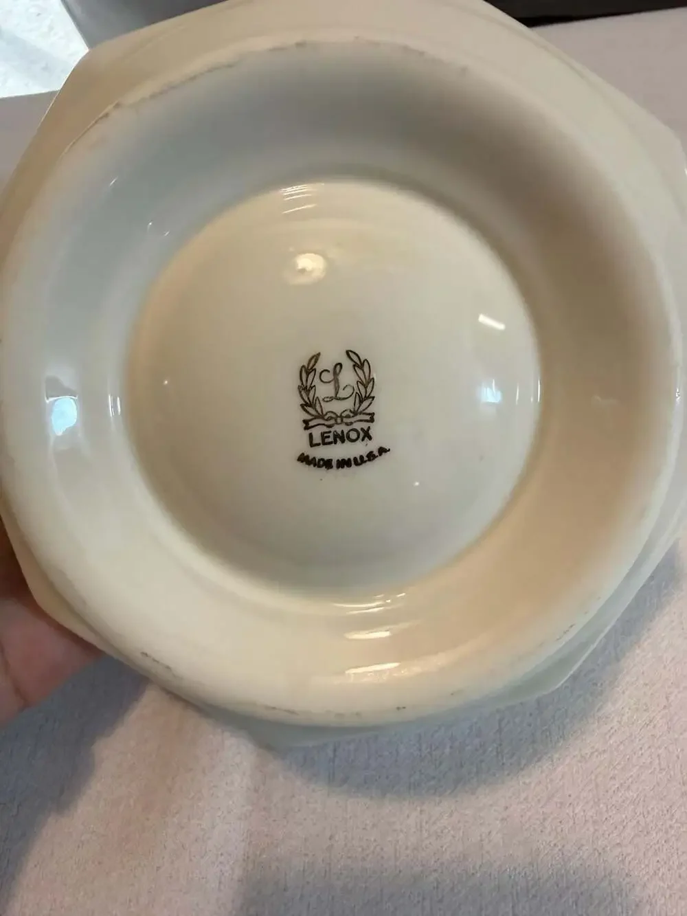 Vintage Lenox Chatham Ivory Porcelain Candy Dish with 24K Gold Trim